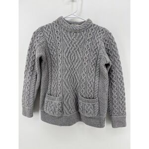 Aranscraft Womens Fisherman 100% Merino Wool Ireland Chunky Cable Sz. S Sweater